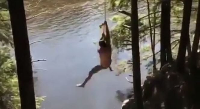 The Worst Rope Swing Fall Of All Time
